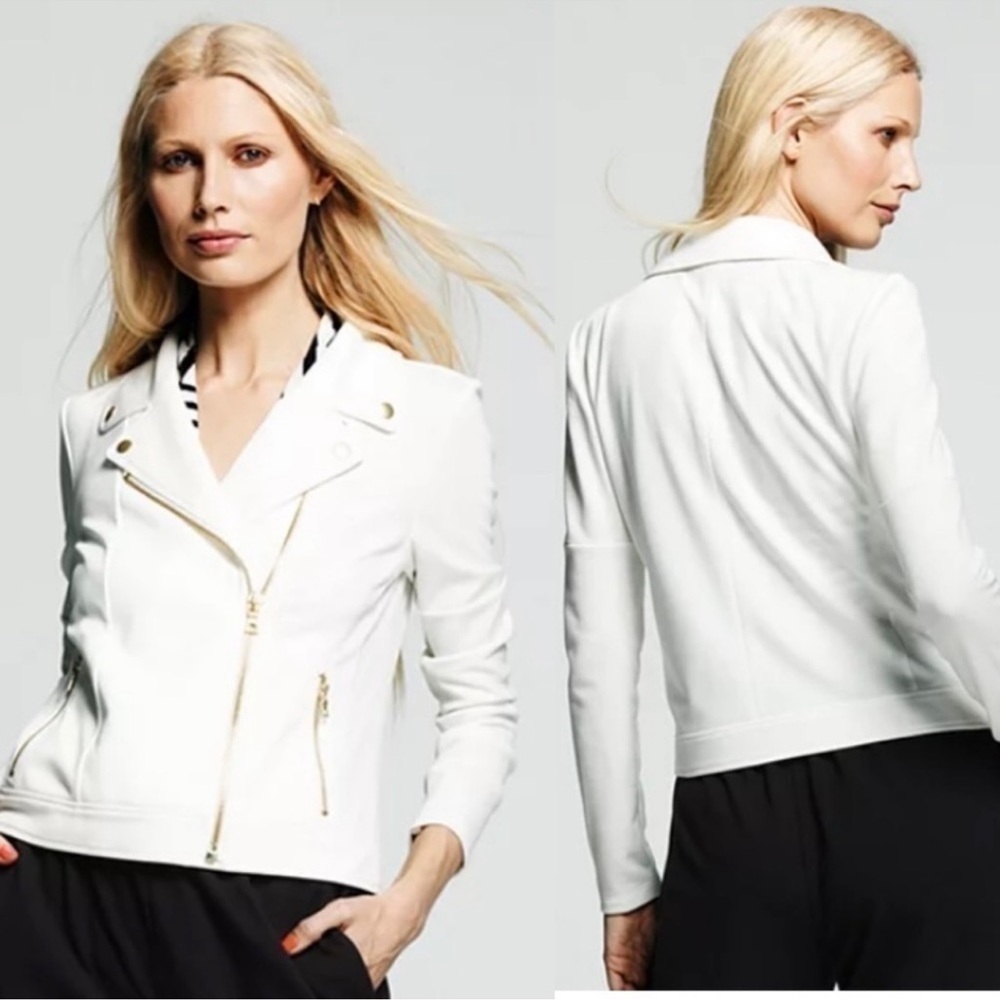 PETER SOM by Design Nation Antique White Biker Jacket Size small